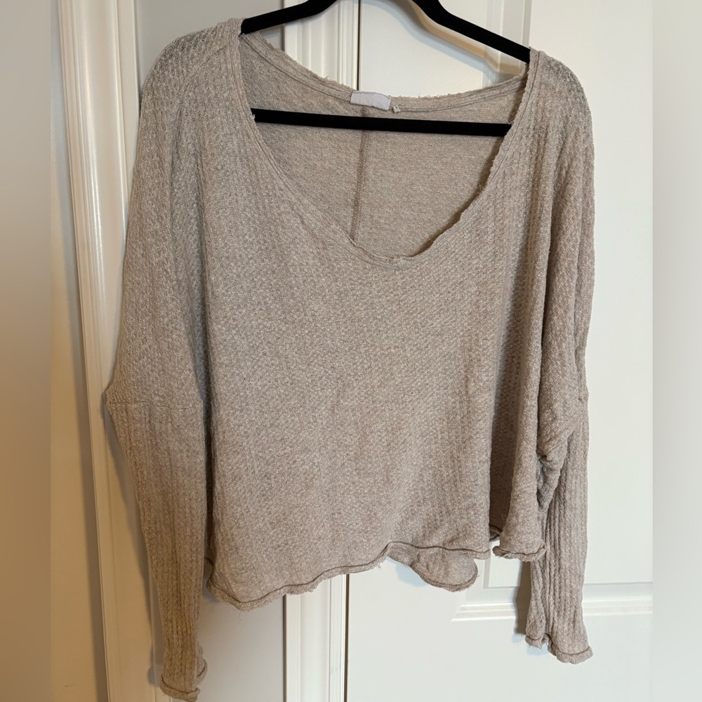 Slouchy Beige Light Knit Shirt